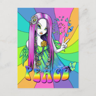 Carte postale "Chloe" Rainbow Peace Hippie