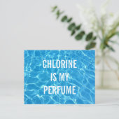 Carte Postale Chlorine Est Mon Parfum Piscine Typographique (Debout devant)