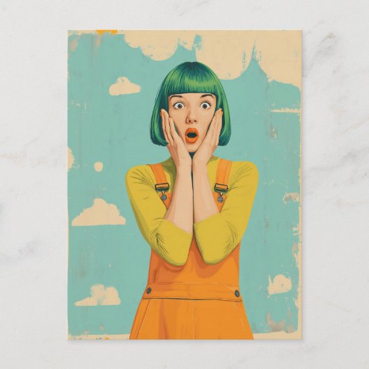 Carte Postale Choc rétro Pop Color (Devant)