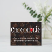 Carte Postale Chocoholic, Brown foncé et Coeur rouge Conception  (Debout devant)