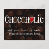 Carte Postale Chocoholic, Brown foncé et Coeur rouge Conception (Devant)