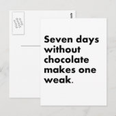 Carte Postale Chocolat (Devant / Derrière)
