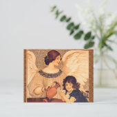 Carte Postale Chocolat Ange Français Antique (Debout devant)