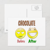 Carte Postale Chocolat avant après (Devant / Derrière)