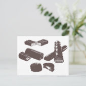 Carte Postale Chocolat Bonbons sucreries Pâtisseries Traitements (Debout devant)