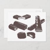 Carte Postale Chocolat Bonbons sucreries Pâtisseries Traitements (Devant / Derrière)