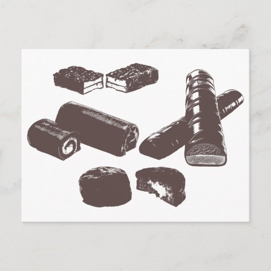 Carte Postale Chocolat Bonbons sucreries Pâtisseries Traitements (Devant)