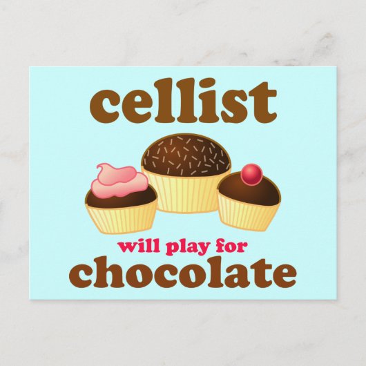 Carte postale Chocolat Cello amusant (Devant)