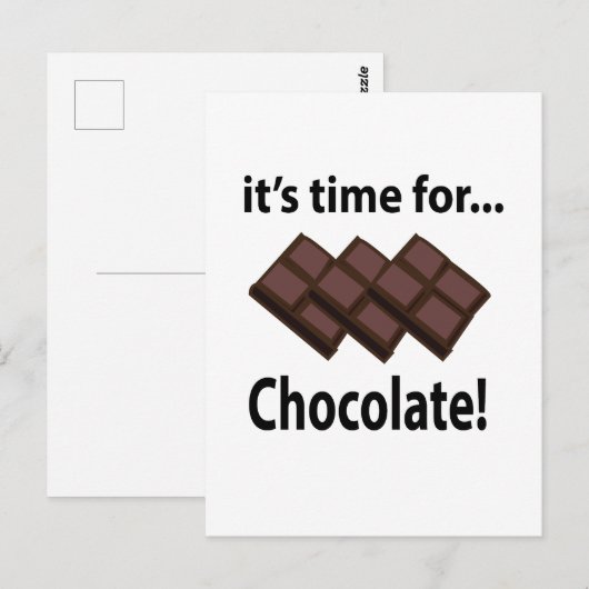 Carte Postale Chocolat C'est temps pour le chocolat (Devant / Derrière)
