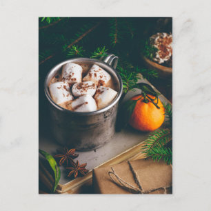 Carte Postale Chocolat chaud avec marshmallow