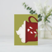 Carte Postale Chocolat chaud Lover rouge avec vert (Debout devant)