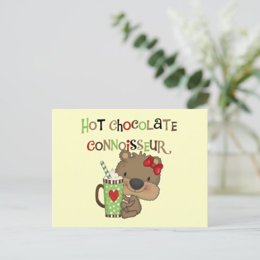 Carte Postale Chocolat chaudOurs de fille de connaisseur (Debout devant)