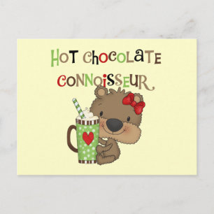 Carte Postale Chocolat chaudOurs de fille de connaisseur