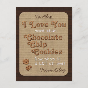 Carte Postale Chocolat Chip Crispy Yummy Cookies Golden Brown