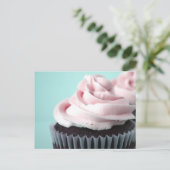 Carte Postale Chocolat Cupcake Rose Vanille Frosting (Debout devant)