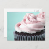 Carte Postale Chocolat Cupcake Rose Vanille Frosting (Devant / Derrière)