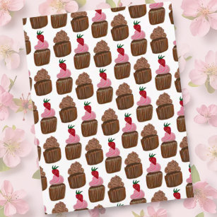 Carte Postale Chocolat Cupcakes Motif Joyeux anniversaire
