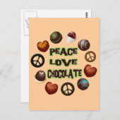 CARTE POSTALE CHOCOLAT D'AMOUR DE PAIX (Devant / Derrière)