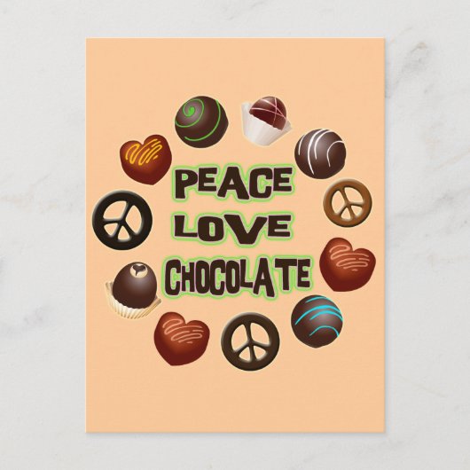 CARTE POSTALE CHOCOLAT D'AMOUR DE PAIX (Devant)