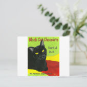 Carte Postale Chocolat de chat noir, noir et riche (Debout devant)
