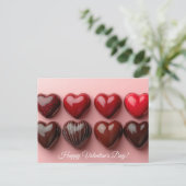 Carte Postale Chocolat doux Pralines Saint-Valentin (Debout devant)
