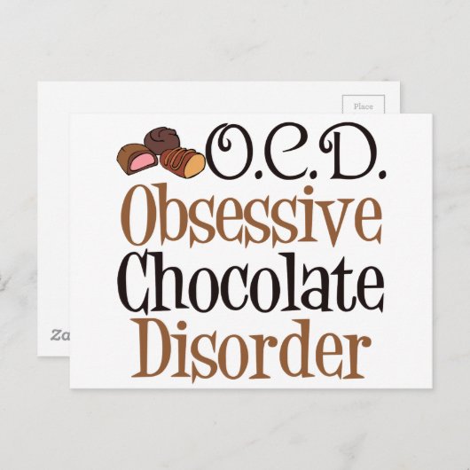 Carte Postale Chocolat drôle (Devant / Derrière)