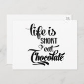 Carte Postale Chocolat drôle - Amour Mlle Vous Penser de vous (Devant / Derrière)