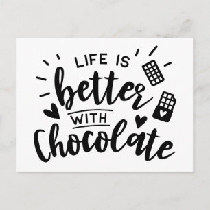 Carte Postale Chocolat Drôle - Bonjour Tu Me Manques Je Pense à