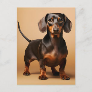 Carte Postale Chocolat et chien Tan Dachshund
