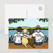 Carte Postale Chocolat et Labradors Jaunes Parents (Devant / Derrière)