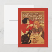 Carte Postale Chocolat et mère et fille du thé Co (Devant / Derrière)