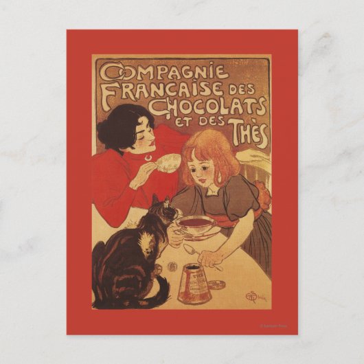 Carte Postale Chocolat et mère et fille du thé Co (Devant)