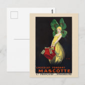 Carte Postale Chocolat fondant Mascotte Poster vintage 1920 (Devant / Derrière)
