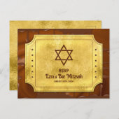 Carte Postale Chocolat Golden Ticket Bat Bar Mitzvah RSVP (Devant / Derrière)