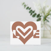 Carte Postale Chocolat graphique mignon Love Brown (Debout devant)