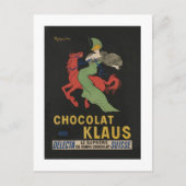 Carte Postale Chocolat Klaus Femme à cheval (Devant)
