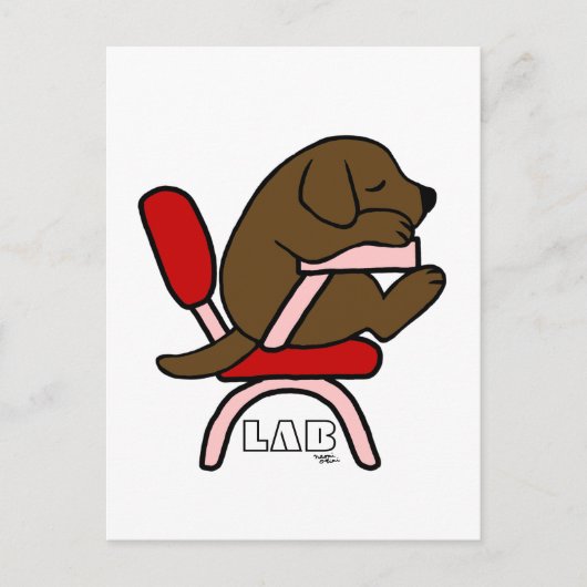Carte Postale Chocolat Labrador Student 2 Dessin (Devant)