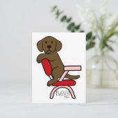Carte Postale Chocolat Labrador Student 3 Cartoon (Debout devant)