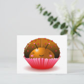 Carte Postale Chocolat Ladybug Cupcake (Debout devant)