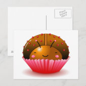Carte Postale Chocolat Ladybug Cupcake (Devant / Derrière)