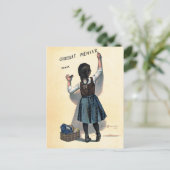 Carte Postale Chocolat Menier Petite fille Mur écriture (Debout devant)