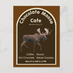 Carte Postale Chocolat Moose Café