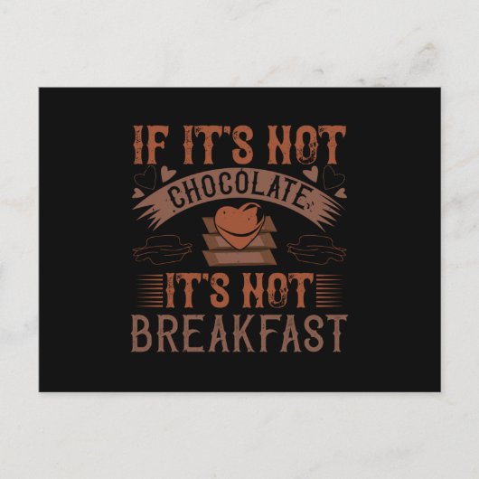 Carte Postale Chocolat Pas De Petit Déjeuner Sans Chocolat (Devant)