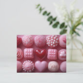 Carte Postale Chocolat rose de la Saint-Valentin (Debout devant)