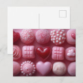 Carte Postale Chocolat rose de la Saint-Valentin (Devant / Derrière)
