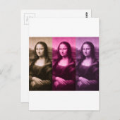 Carte Postale Chocolat rose violet Mona Lisa (Devant / Derrière)
