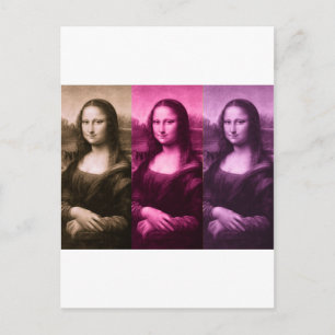 Carte Postale Chocolat rose violet Mona Lisa
