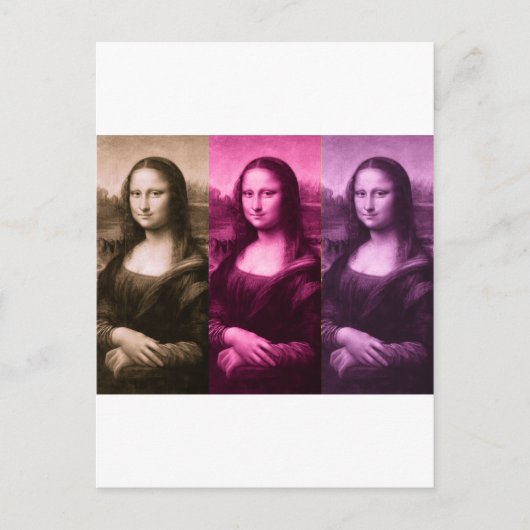 Carte Postale Chocolat rose violet Mona Lisa (Devant)