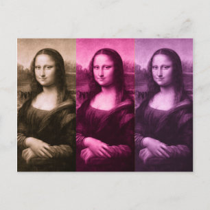 Carte Postale Chocolat rose violet Mona Lisa