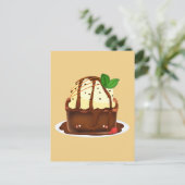 Carte Postale Chocolate Brownie With Vanilla Ice Cream (Debout devant)